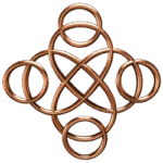 Recollections Within logo - intricate interwoven design, resembling four women embracing in a circle from above, symbolizing unity, connection, and community.